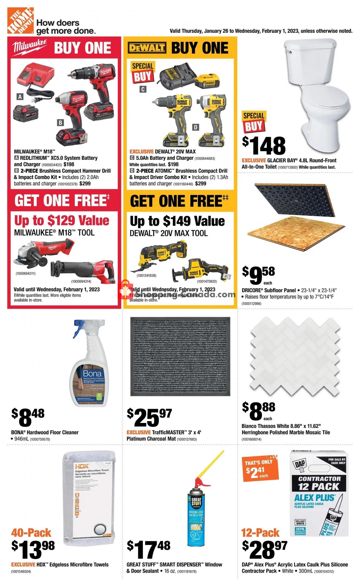 Home Depot flyer from Thursday January 26, 2023 to Wednesday February 1, 2023 - page 1