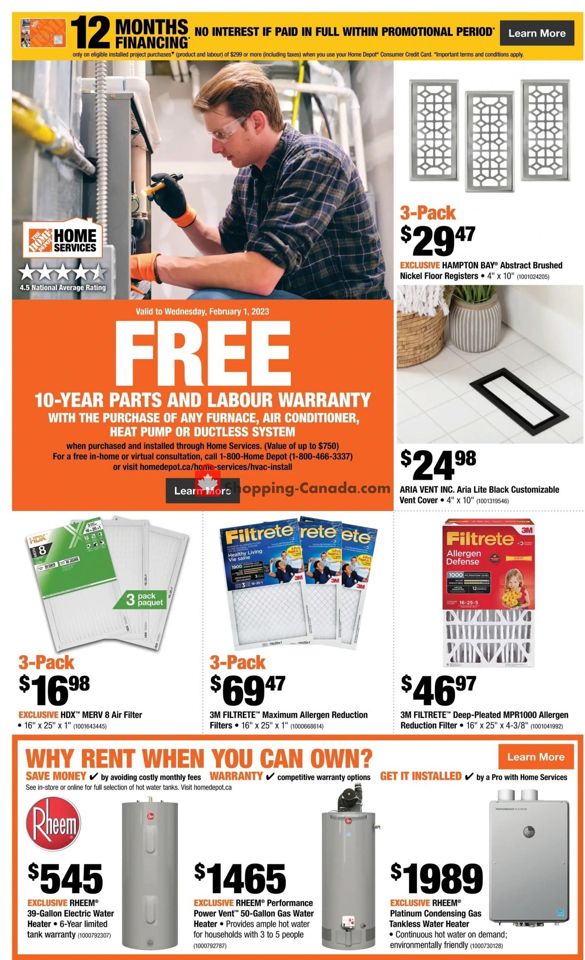 Home Depot flyer from Thursday January 26, 2023 to Wednesday February 1, 2023 - page 16
