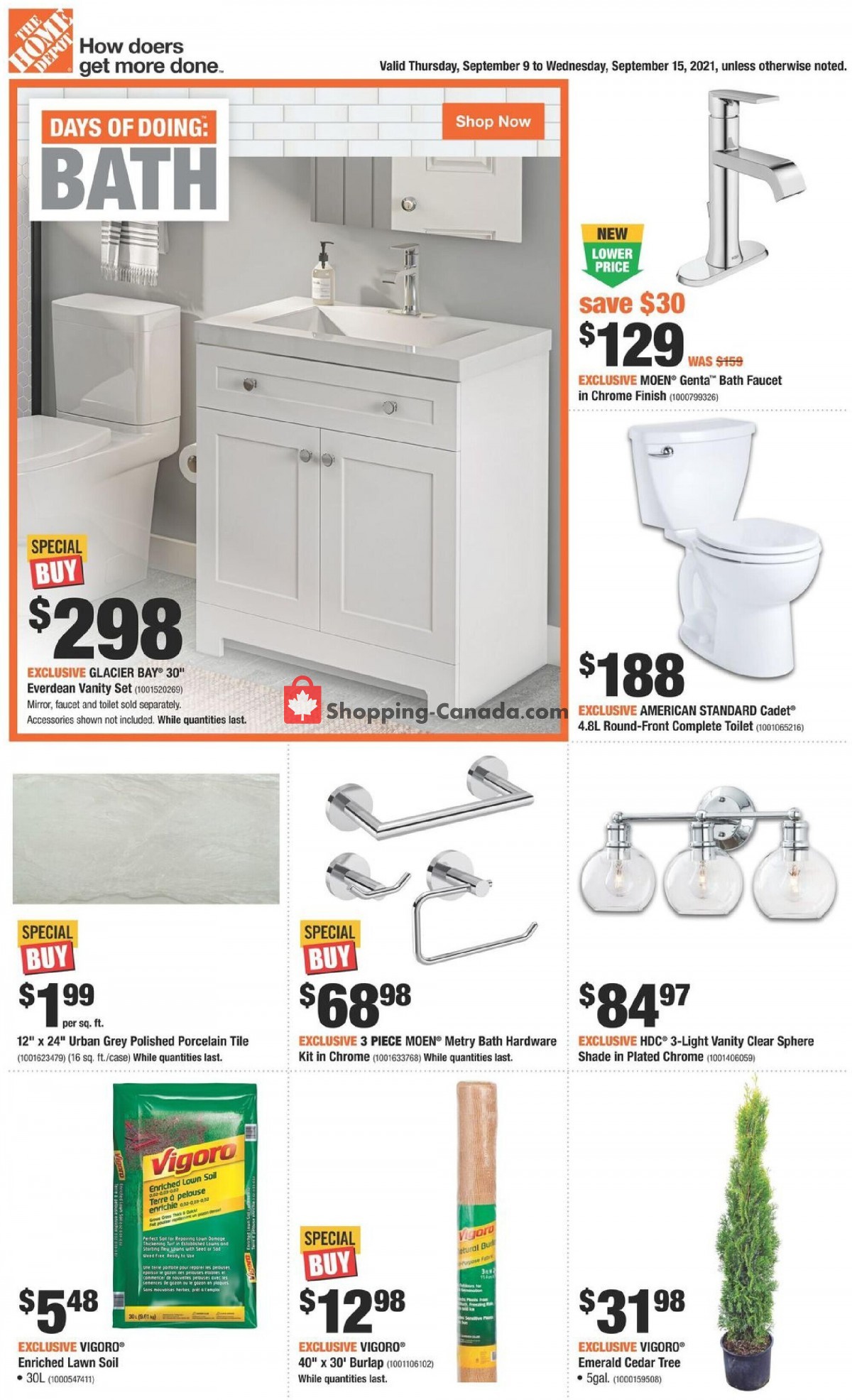 Home Depot flyer from Thursday September 9, 2021 to Wednesday September 15, 2021 - page 1