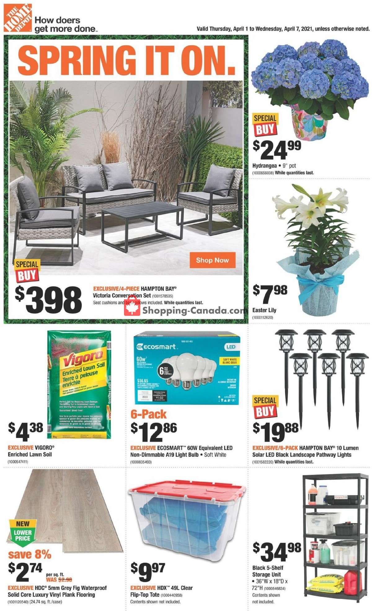 Home Depot flyer from Thursday April 1, 2021 to Wednesday April 7, 2021 - page 1