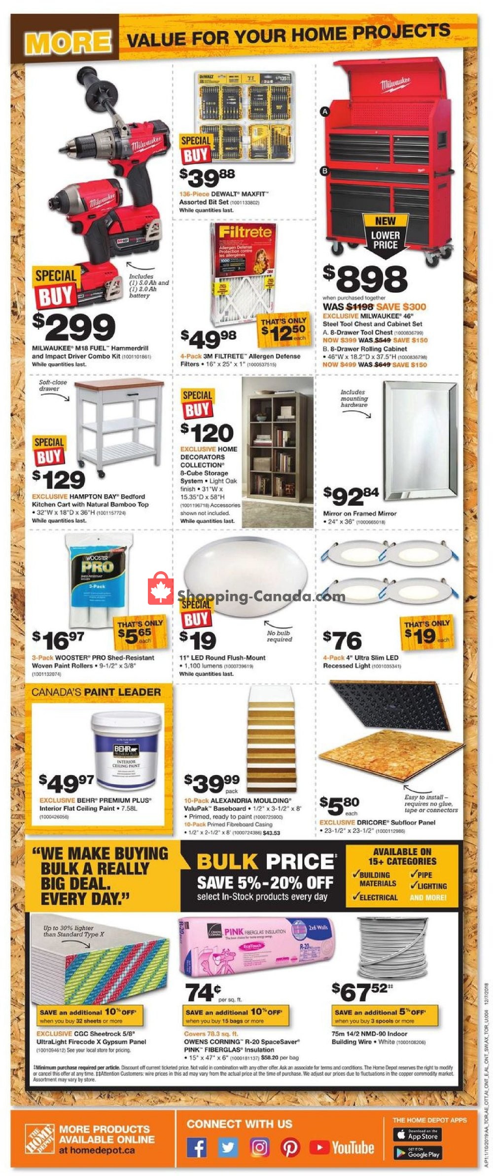 Home Depot flyer from Thursday January 10, 2019 to Wednesday January 16, 2019 - page 2