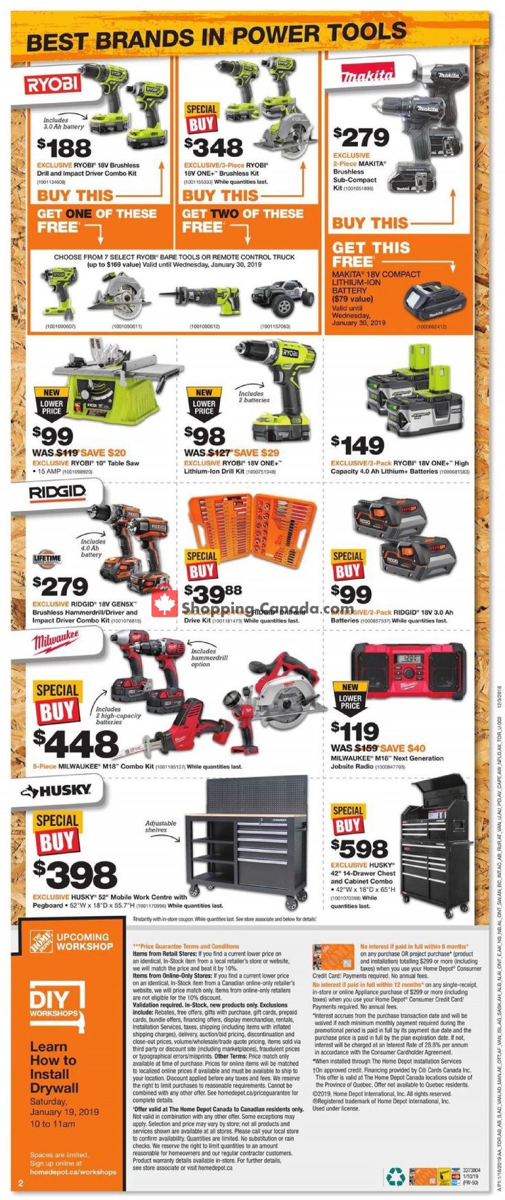 Home Depot flyer from Thursday January 10, 2019 to Wednesday January 16, 2019 - page 7