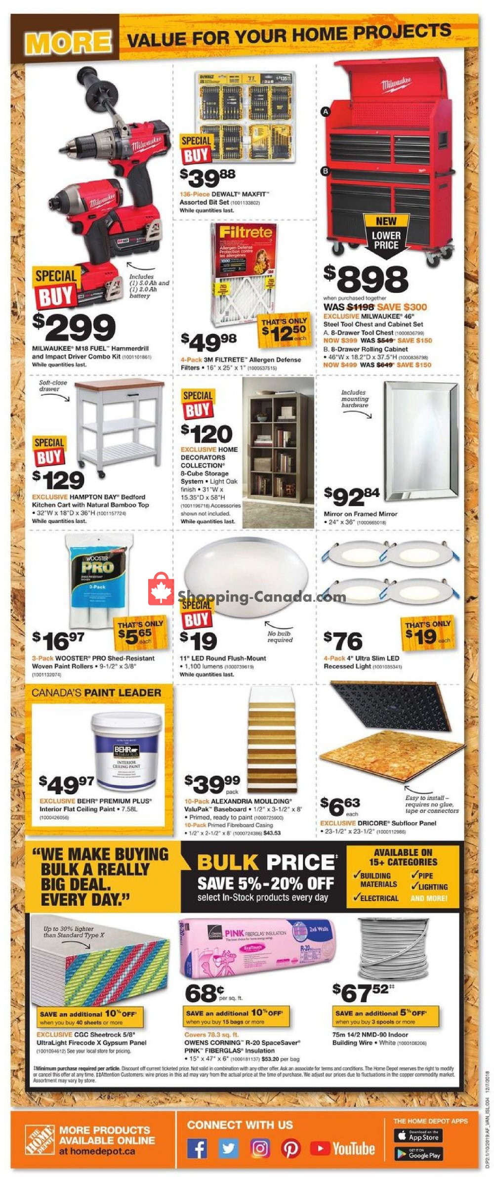 Home Depot flyer from Thursday January 10, 2019 to Wednesday January 16, 2019 - page 2