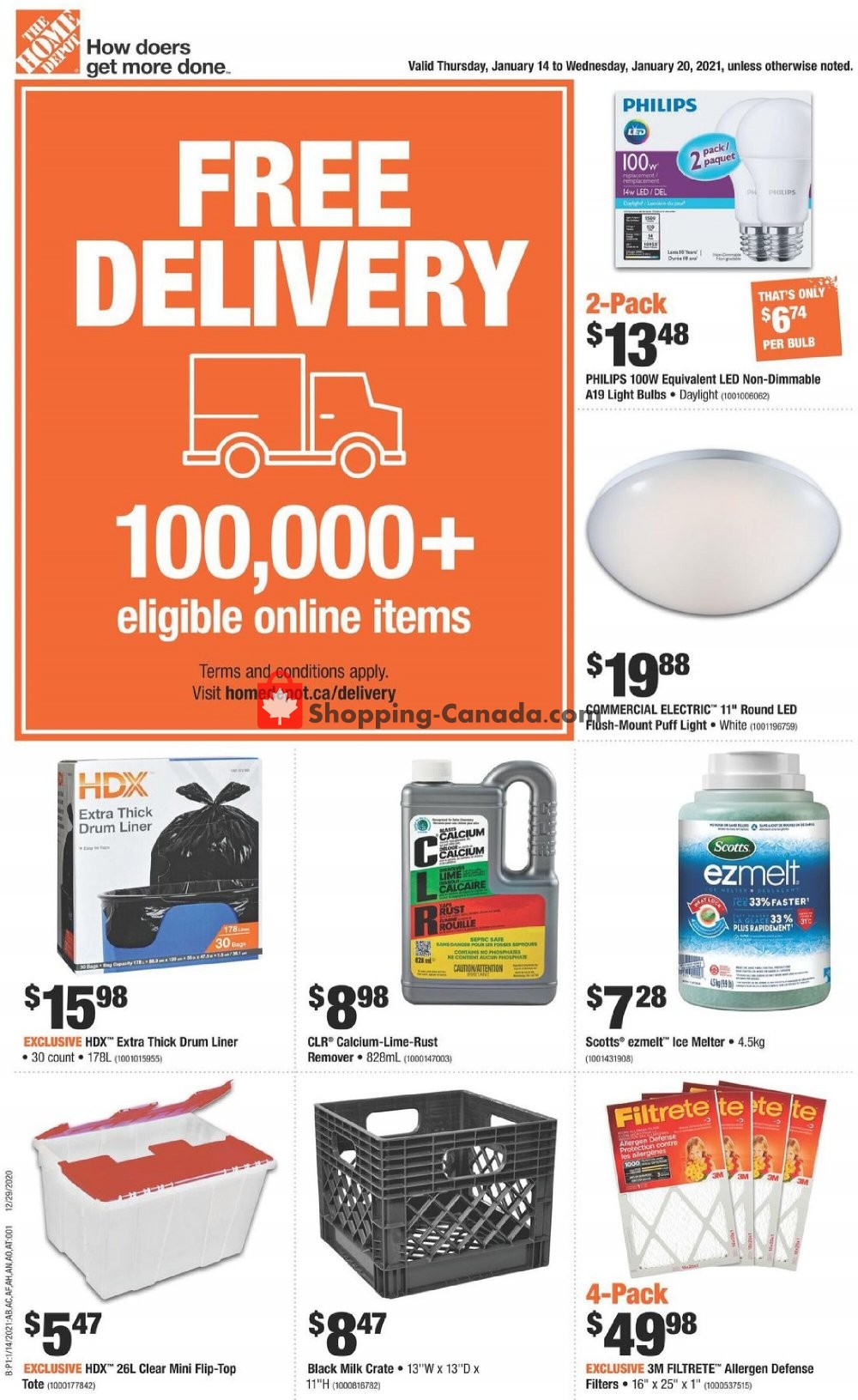 Home Depot Canada, flyer (Store More Save More West) January 14