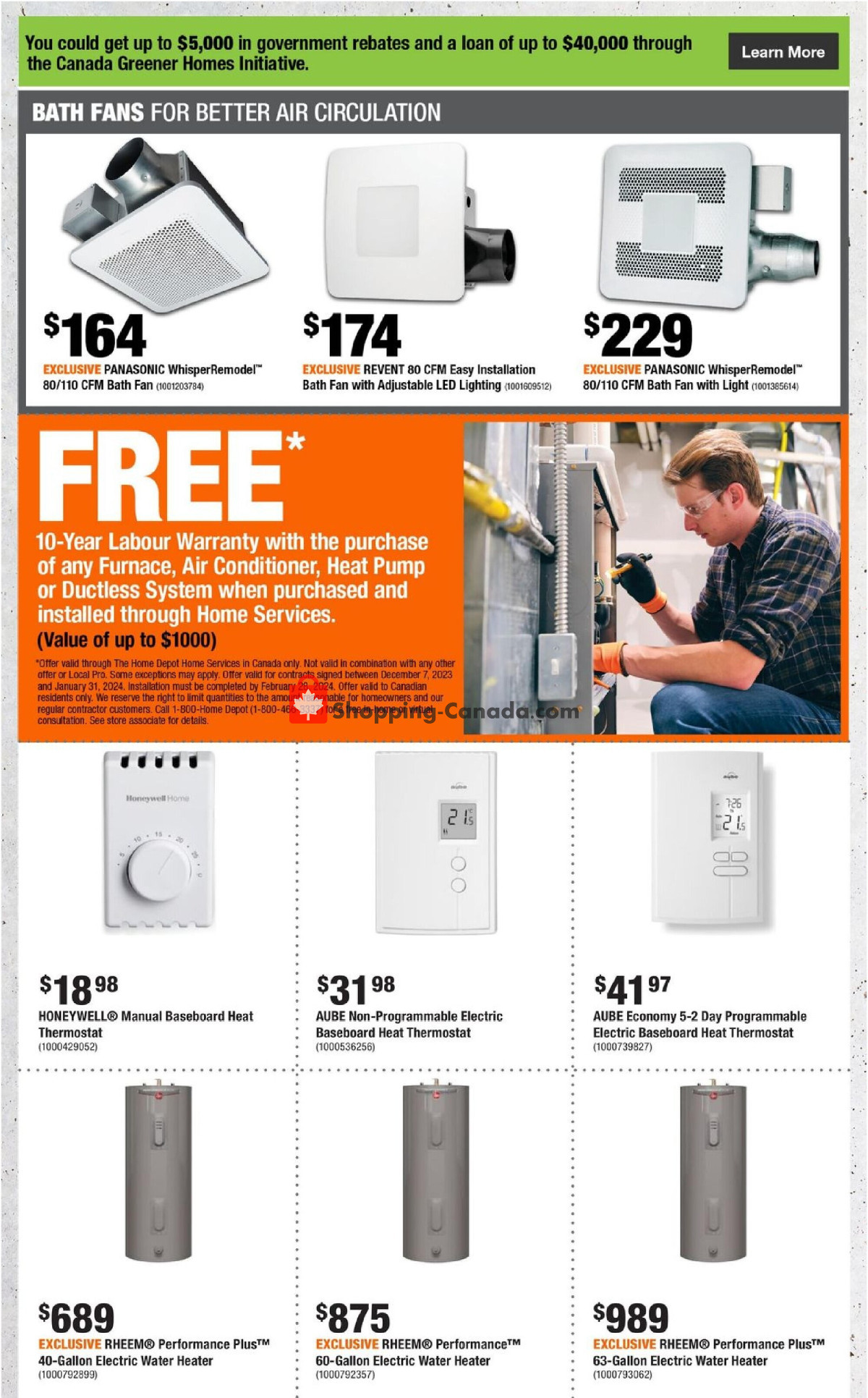 Home Depot flyer from Thursday January 25, 2024 to Wednesday January 31, 2024 - page 12