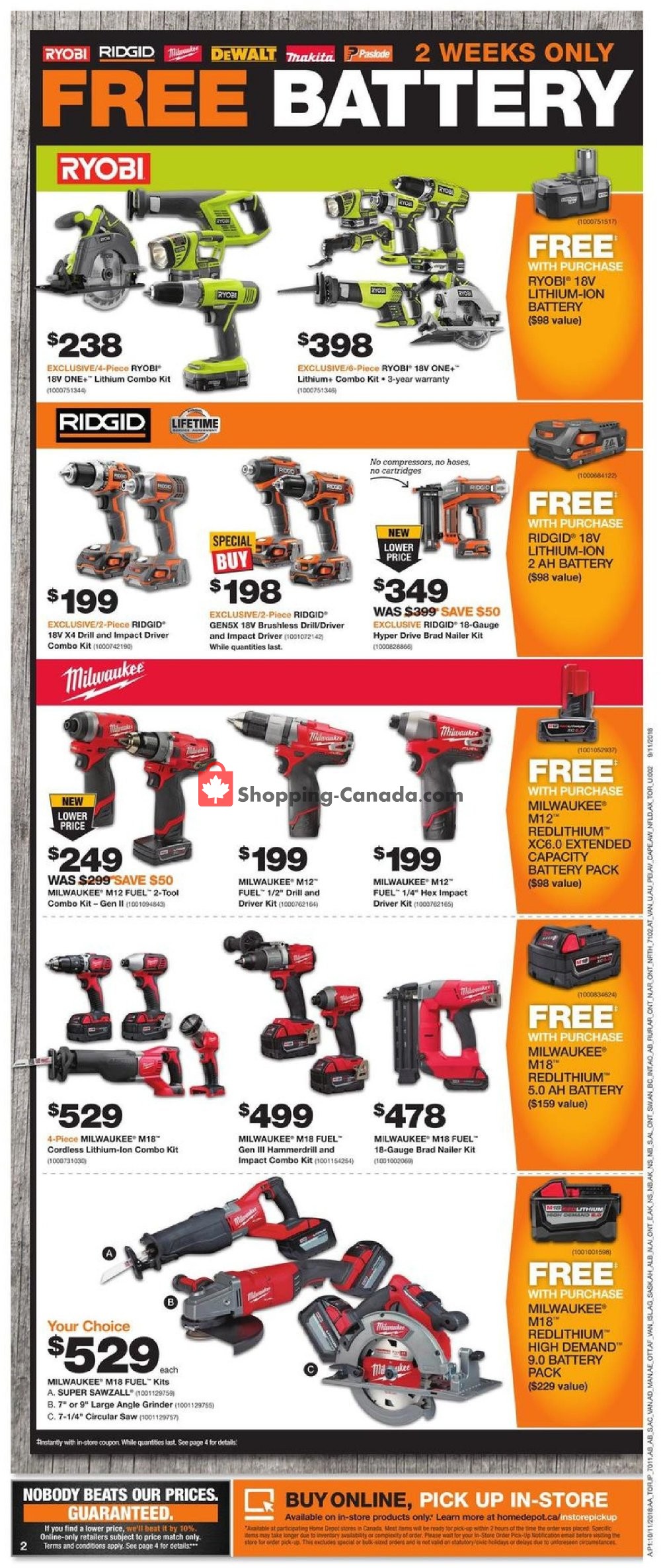 Home Depot flyer from Thursday October 11, 2018 to Wednesday October 17, 2018 - page 2