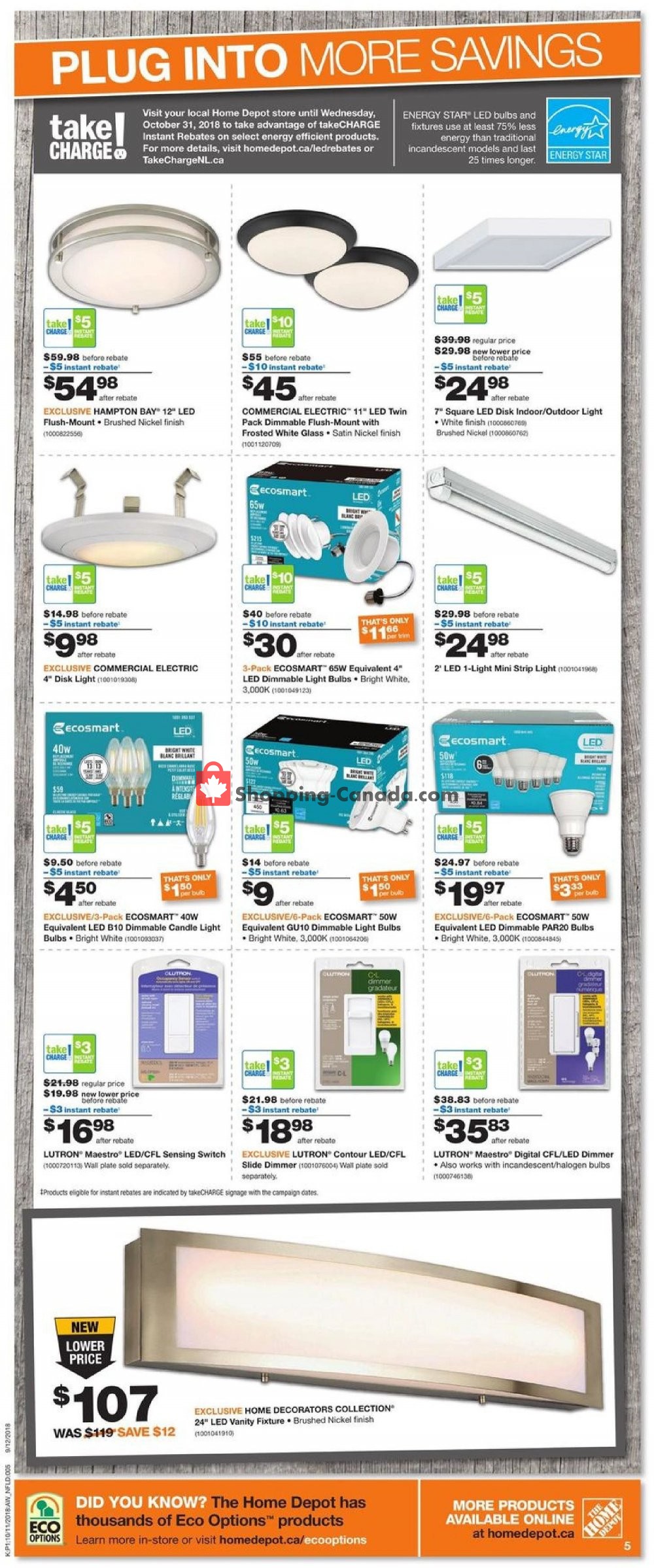 Home Depot flyer from Thursday October 11, 2018 to Wednesday October 17, 2018 - page 5