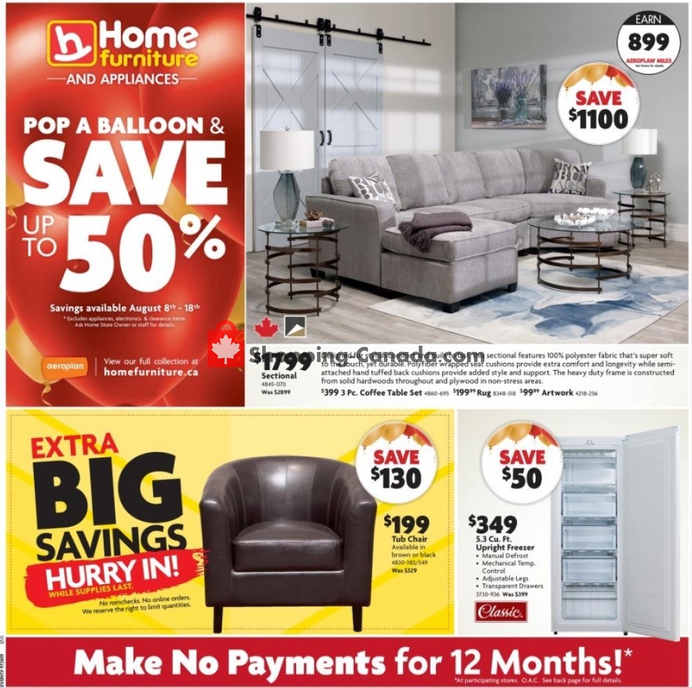 Home Furniture flyer from Thursday August 8, 2019 to Sunday August 18, 2019 - page 1