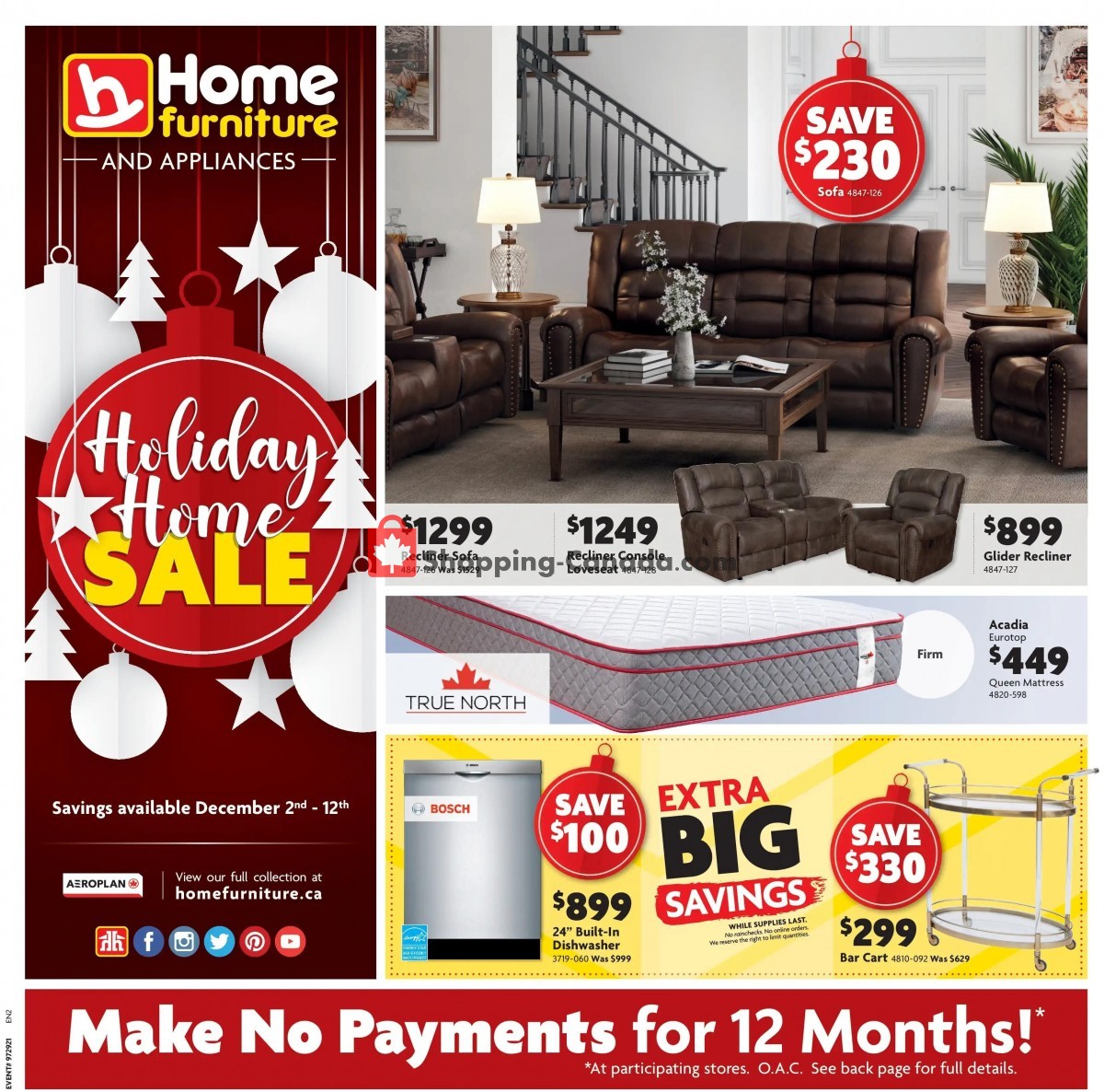 Home Furniture flyer from Thursday December 2, 2021 to Sunday December 12, 2021 - page 1