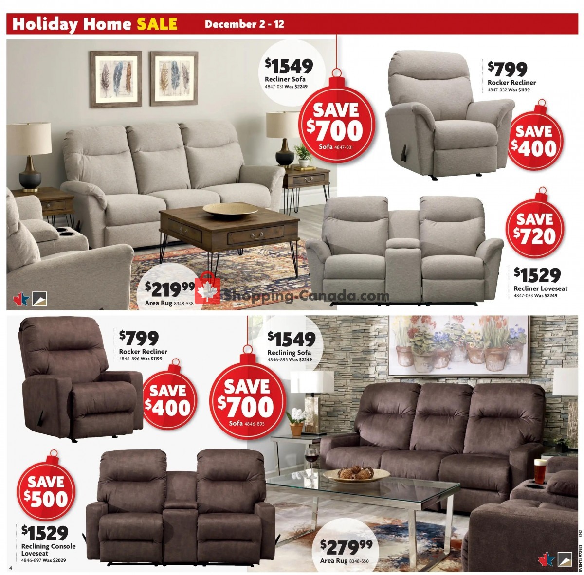 Home Furniture flyer from Thursday December 2, 2021 to Sunday December 12, 2021 - page 4