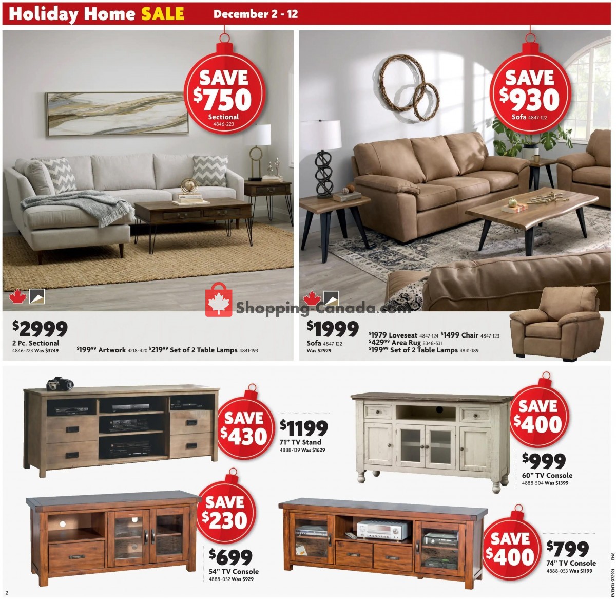 Home Furniture flyer from Thursday December 2, 2021 to Sunday December 12, 2021 - page 2