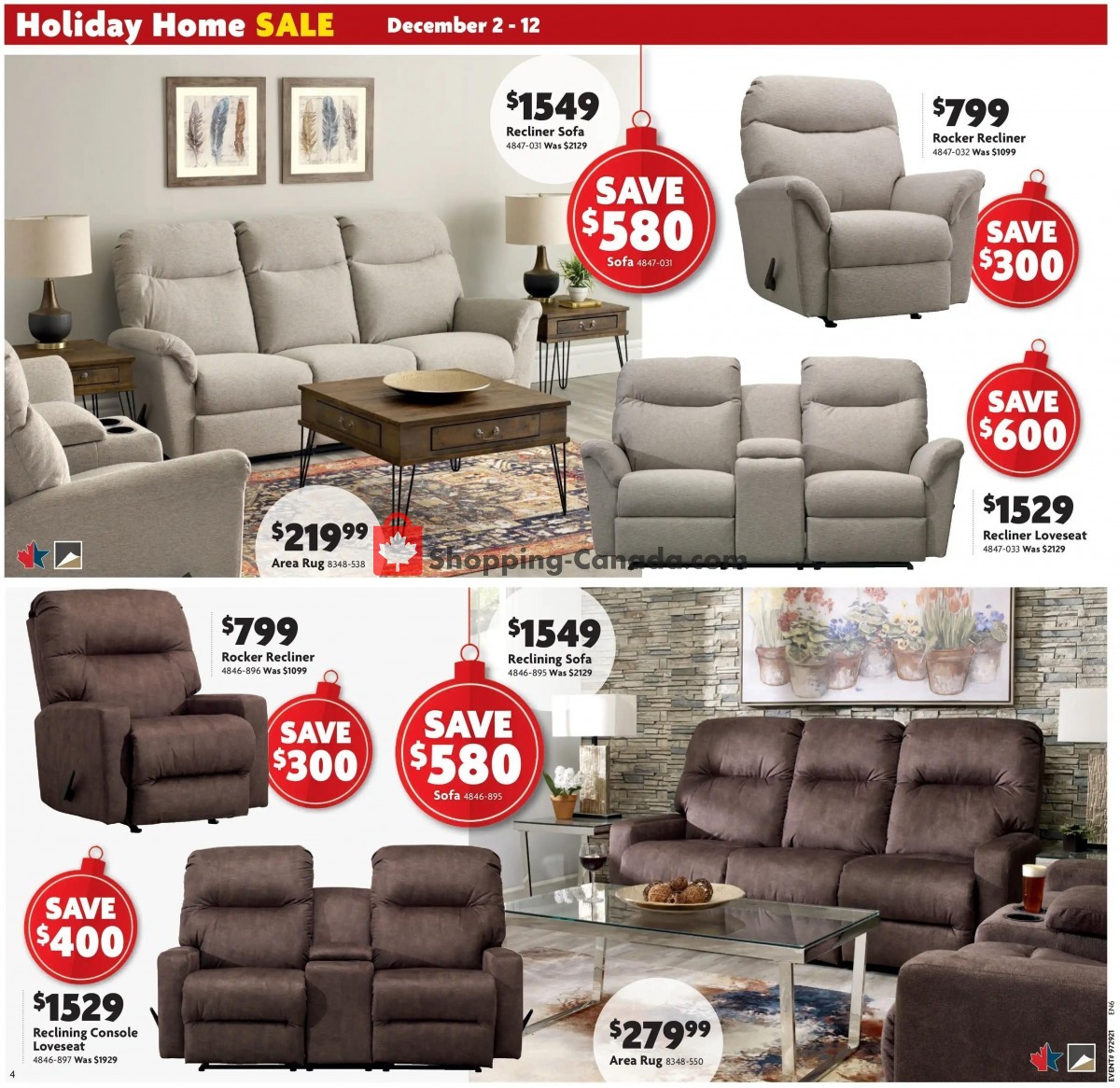 Home Furniture flyer from Thursday December 2, 2021 to Sunday December 12, 2021 - page 4