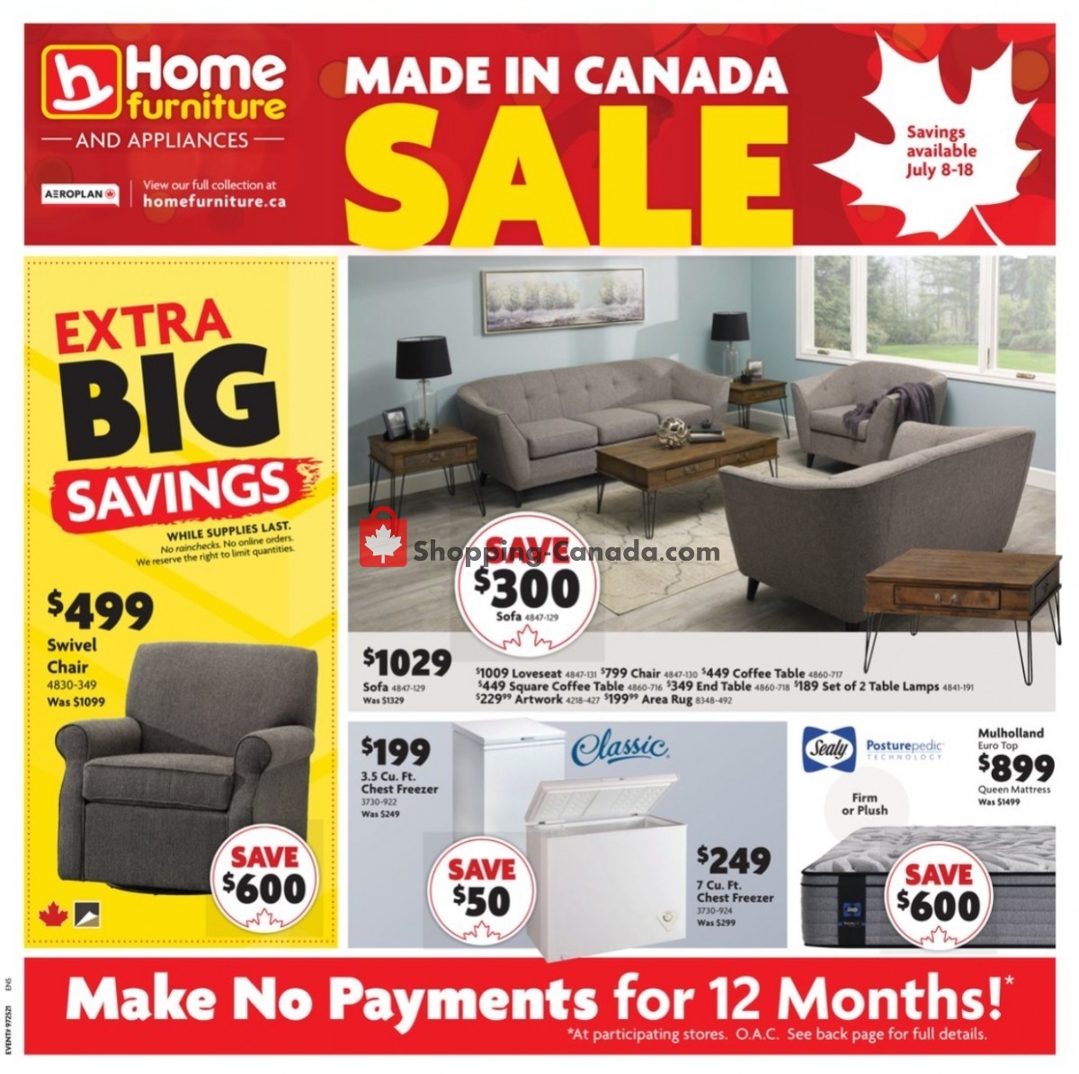 Home Furniture flyer from Thursday July 8, 2021 to Sunday July 18, 2021 - page 1