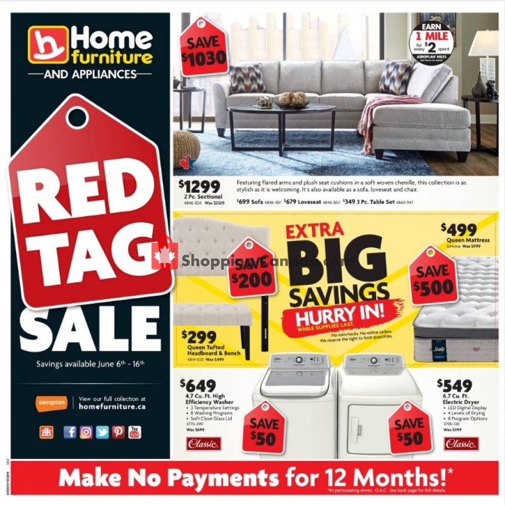 Home Furniture flyer from Thursday June 6, 2019 to Sunday June 16, 2019 - page 1