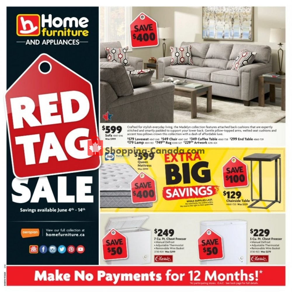 Home Furniture Canada, flyer (Red Tag Sale ON) June 4 June 14