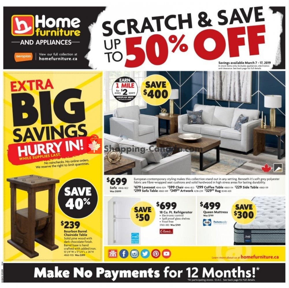 Home Furniture flyer from Thursday March 7, 2019 to Sunday March 17, 2019 - page 1