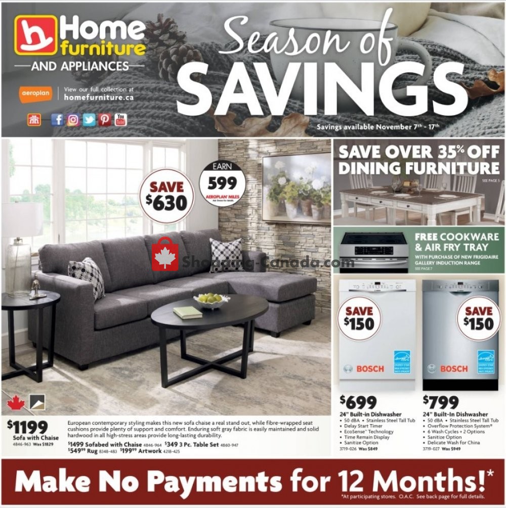 Home Furniture flyer from Thursday November 7, 2019 to Sunday November 17, 2019 - page 1