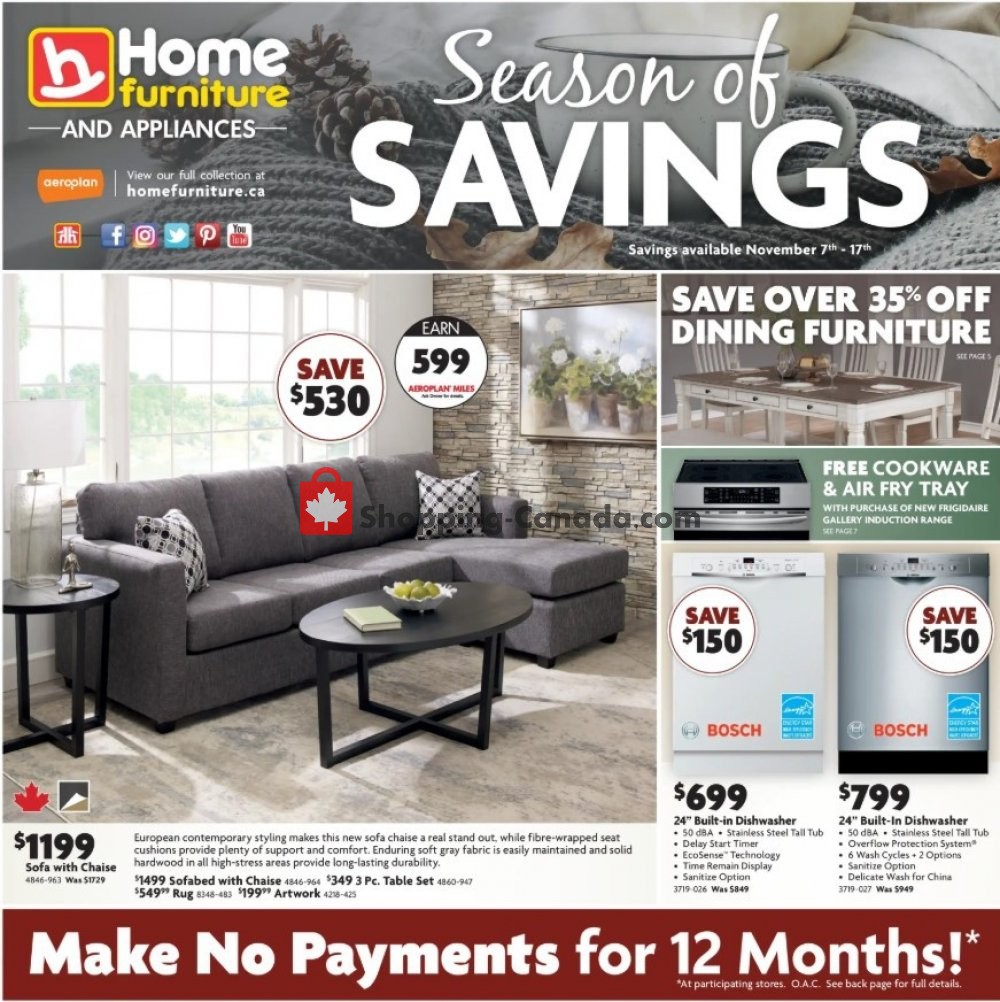 Home Furniture flyer from Thursday November 7, 2019 to Sunday November 17, 2019 - page 1