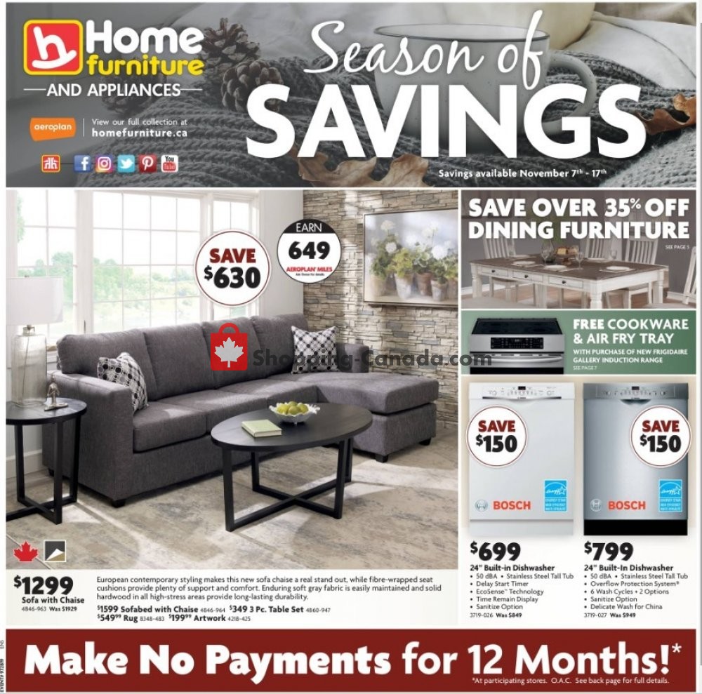 Home Furniture flyer from Thursday November 7, 2019 to Sunday November 17, 2019 - page 1