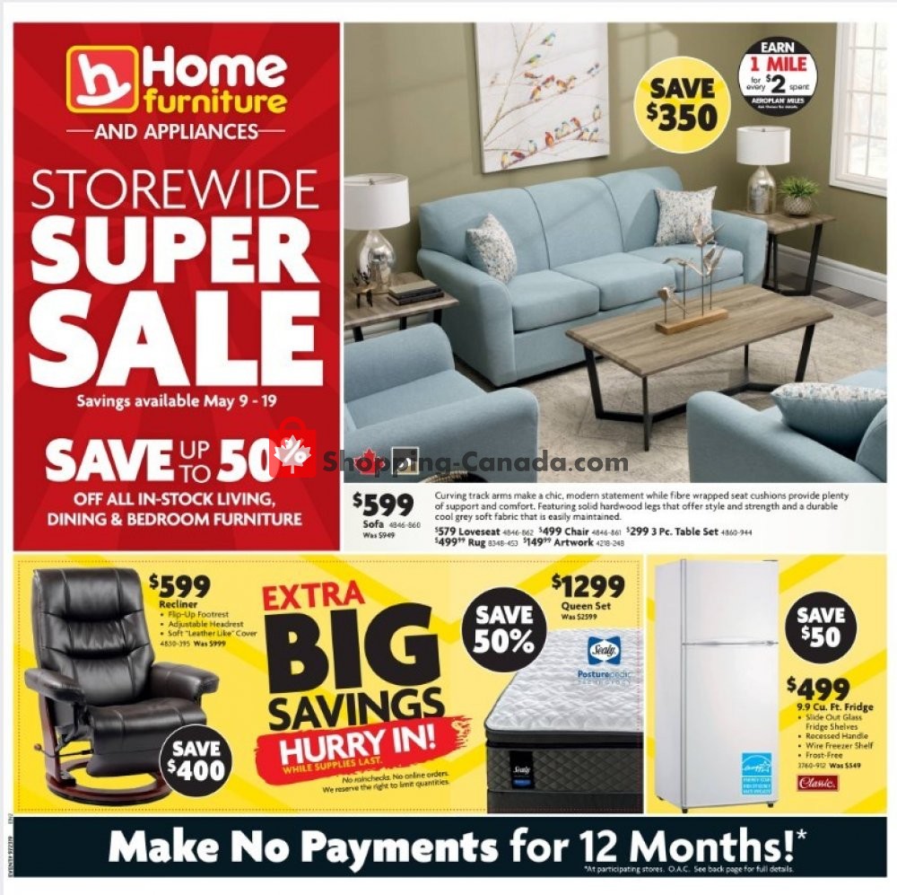Home Furniture flyer from Thursday May 9, 2019 to Sunday May 19, 2019 - page 1