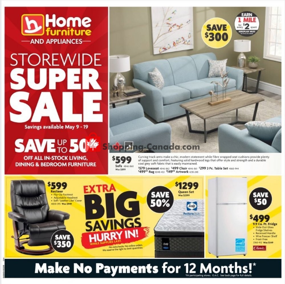 Home Furniture flyer from Thursday May 9, 2019 to Sunday May 19, 2019 - page 1