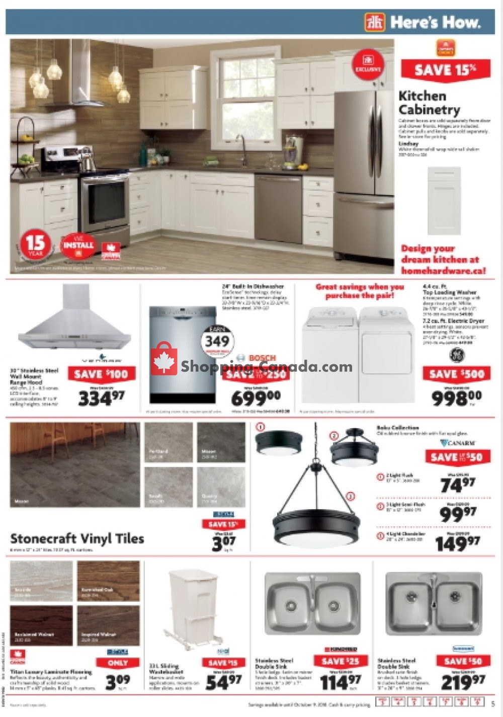 Home Hardware flyer from Wednesday October 3, 2018 to Tuesday October 9, 2018 - page 5