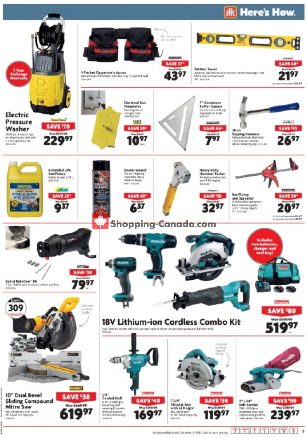 Home Hardware flyer from Wednesday October 3, 2018 to Tuesday October 9, 2018 - page 7