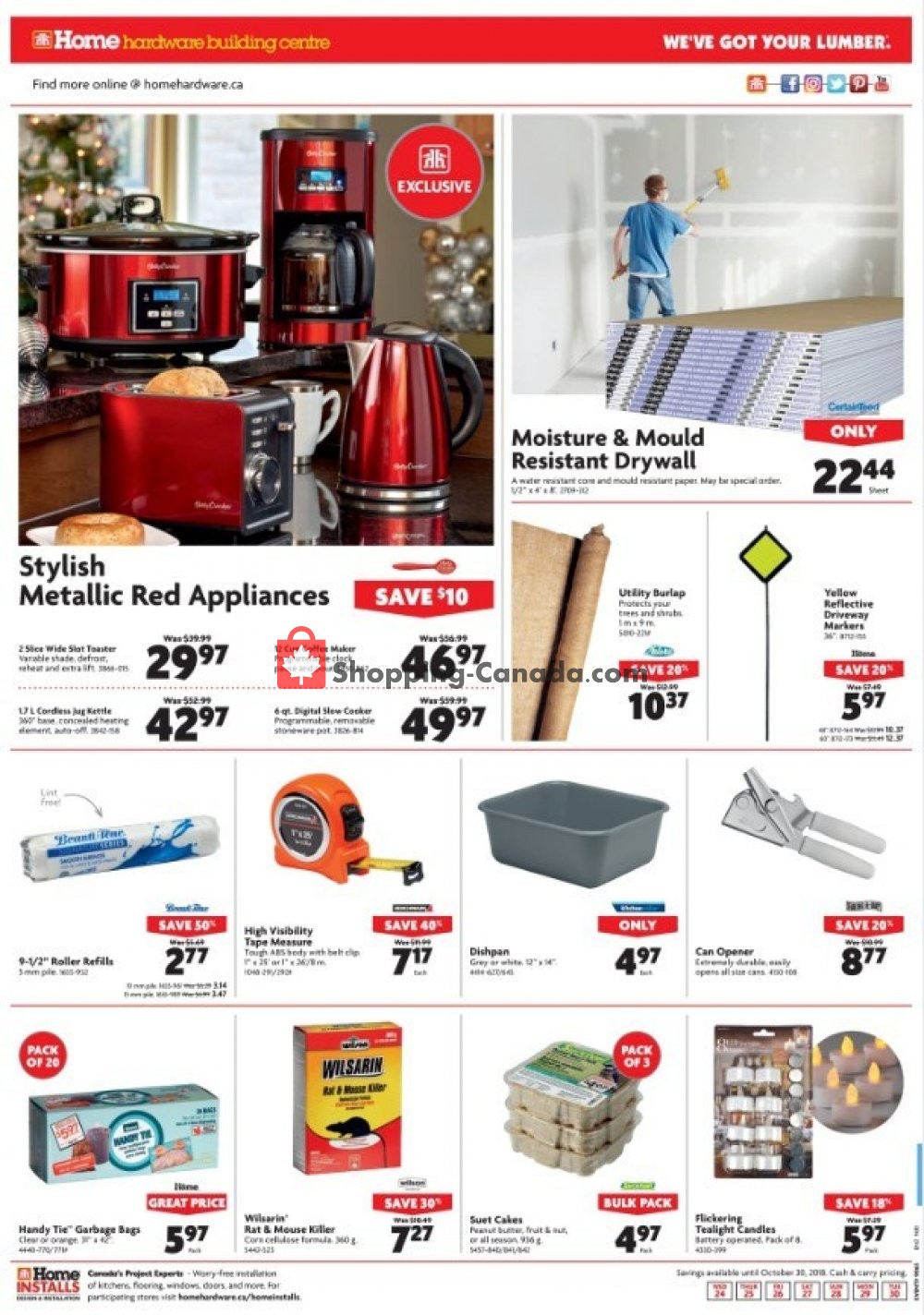 Home Hardware flyer from Wednesday October 24, 2018 to Tuesday October 30, 2018 - page 12