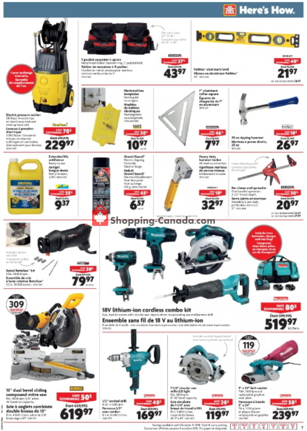 Home Hardware flyer from Wednesday October 3, 2018 to Tuesday October 9, 2018 - page 7