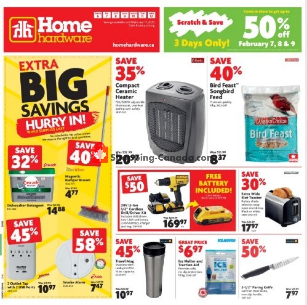 Home Hardware flyer from Thursday February 6, 2020 to Wednesday February 12, 2020 - page 1