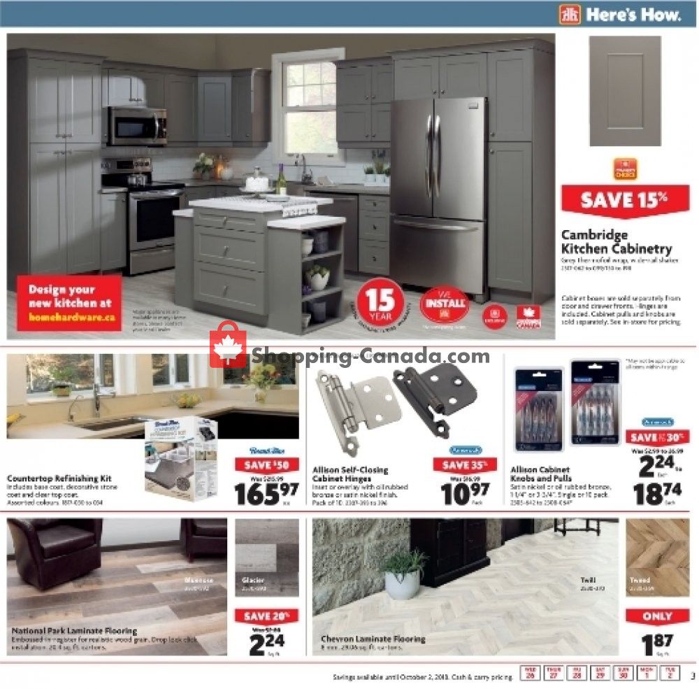 Home Hardware flyer from Wednesday September 26, 2018 to Tuesday October 2, 2018 - page 3