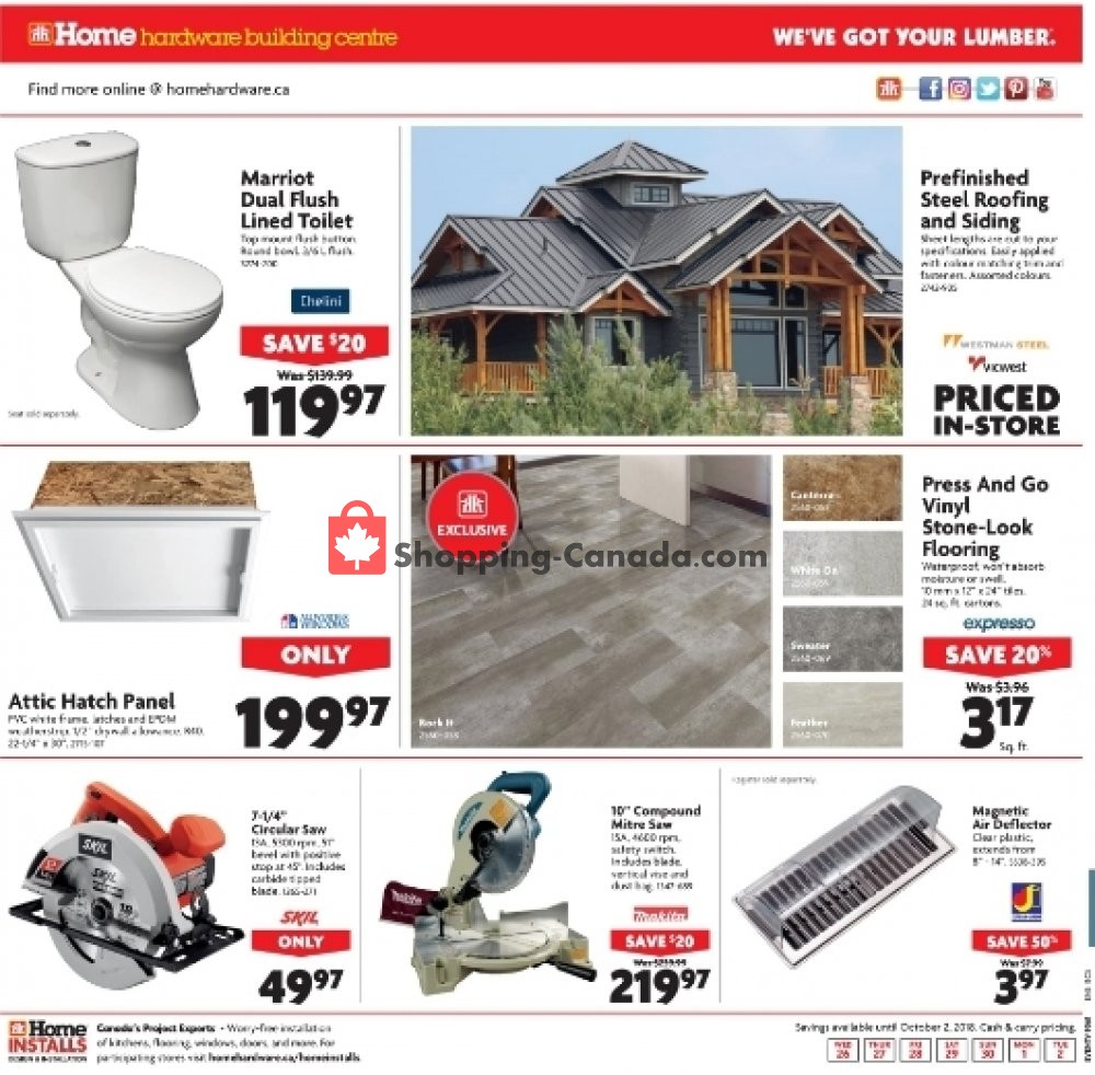 Home Hardware flyer from Wednesday September 26, 2018 to Tuesday October 2, 2018 - page 12