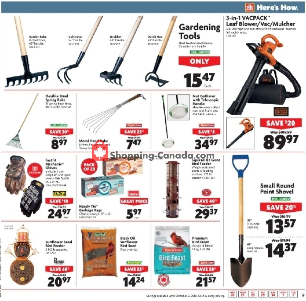 Home Hardware flyer from Wednesday September 26, 2018 to Tuesday October 2, 2018 - page 9