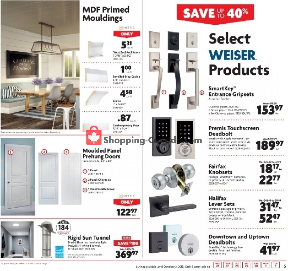 Home Hardware flyer from Wednesday September 26, 2018 to Tuesday October 2, 2018 - page 5