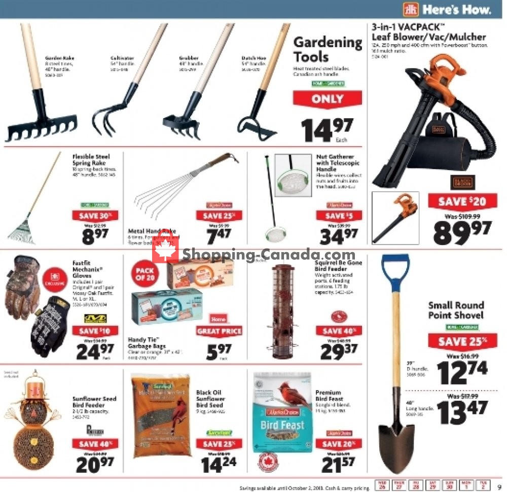 Home Hardware flyer from Wednesday September 26, 2018 to Tuesday October 2, 2018 - page 9