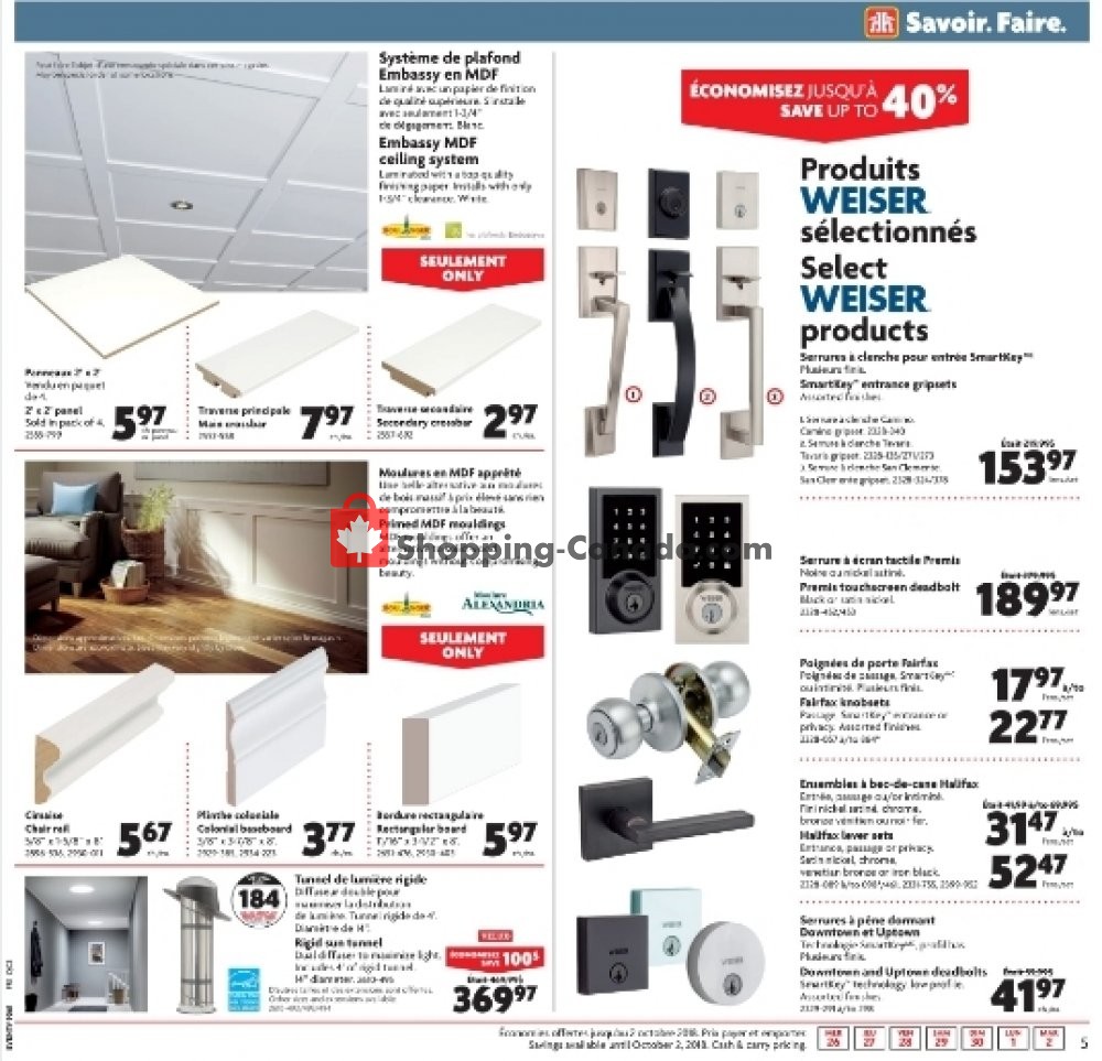 Home Hardware flyer from Wednesday September 26, 2018 to Tuesday October 2, 2018 - page 5