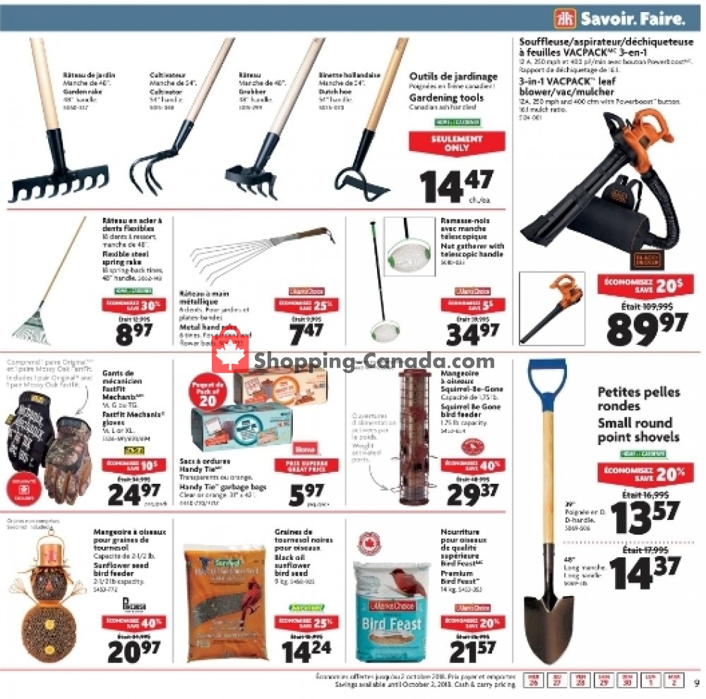 Home Hardware flyer from Wednesday September 26, 2018 to Tuesday October 2, 2018 - page 9