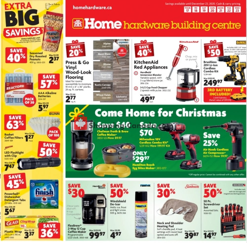 Home Hardware flyer from Thursday December 17, 2020 to Wednesday December 23, 2020 - page 1