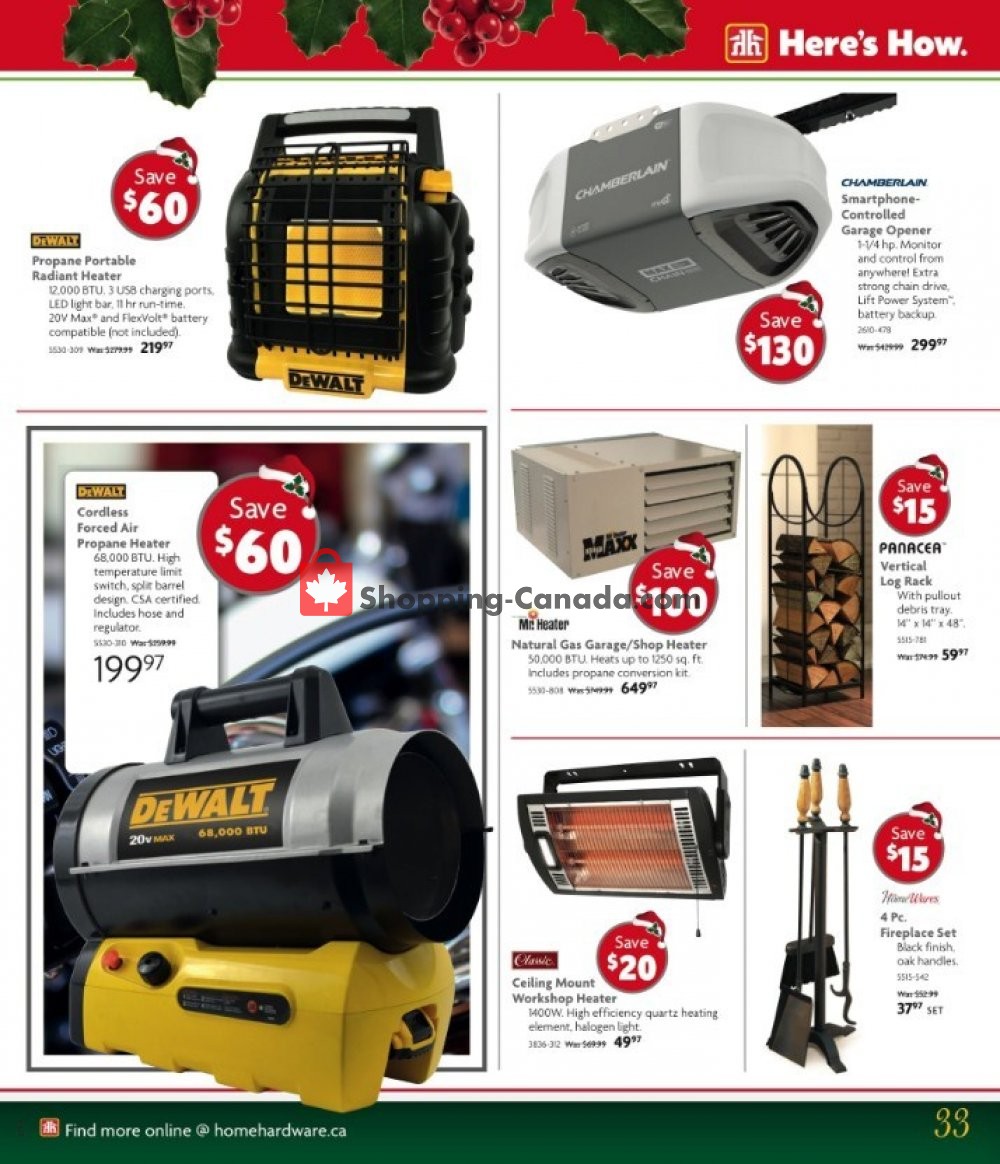Home Hardware flyer from Wednesday October 31, 2018 to Tuesday December 11, 2018 - page 33