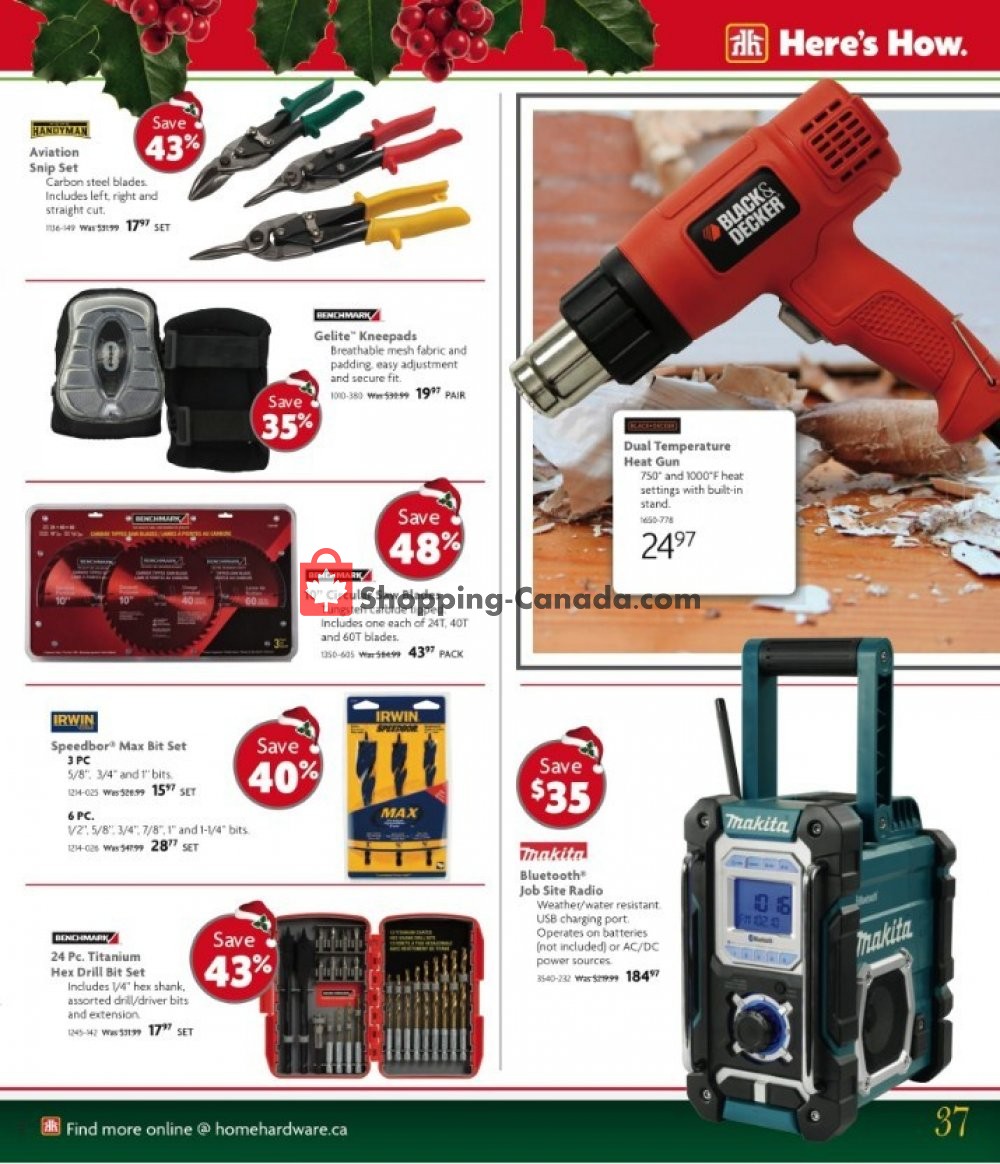 Home Hardware flyer from Wednesday October 31, 2018 to Tuesday December 11, 2018 - page 37