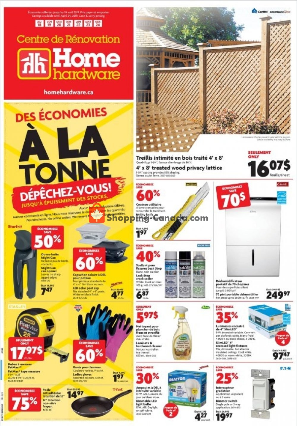 Home Hardware flyer from Thursday April 18, 2019 to Wednesday April 24, 2019 - page 1