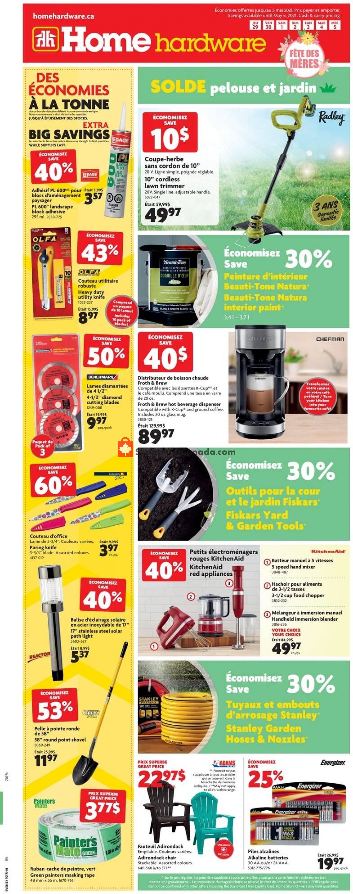 Home Hardware flyer from Thursday April 29, 2021 to Wednesday May 5, 2021 - page 1