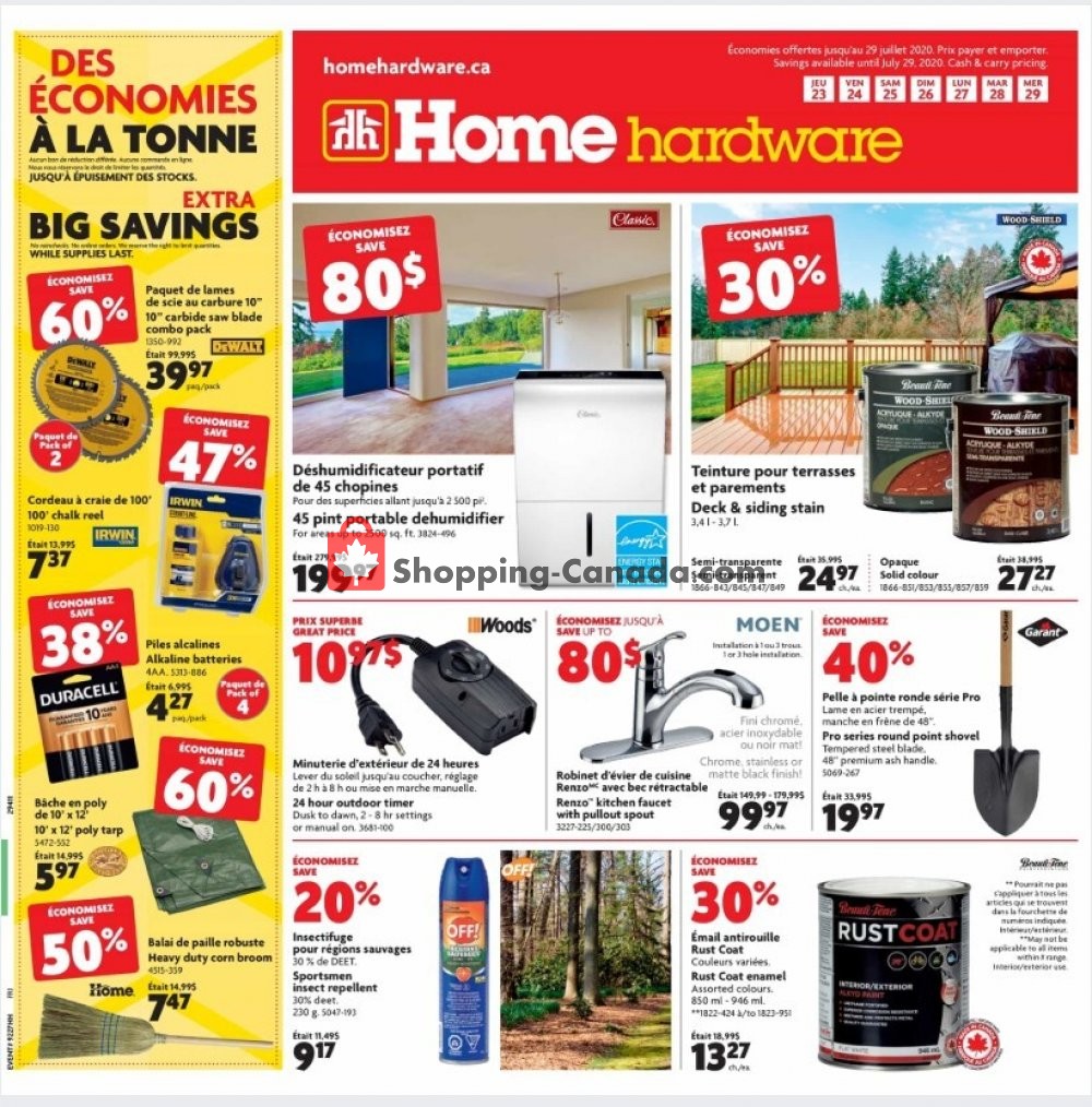 Home Hardware flyer from Thursday July 23, 2020 to Wednesday July 29, 2020 - page 1