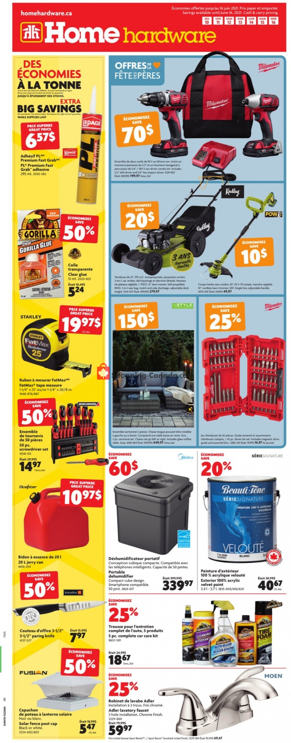Home Hardware flyer from Thursday June 10, 2021 to Wednesday June 16, 2021 - page 1