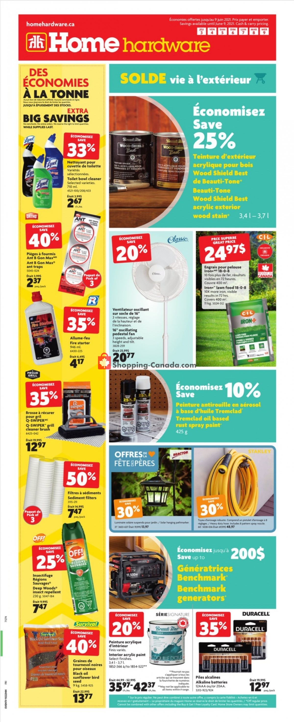 Home Hardware flyer from Thursday June 3, 2021 to Wednesday June 9, 2021 - page 1