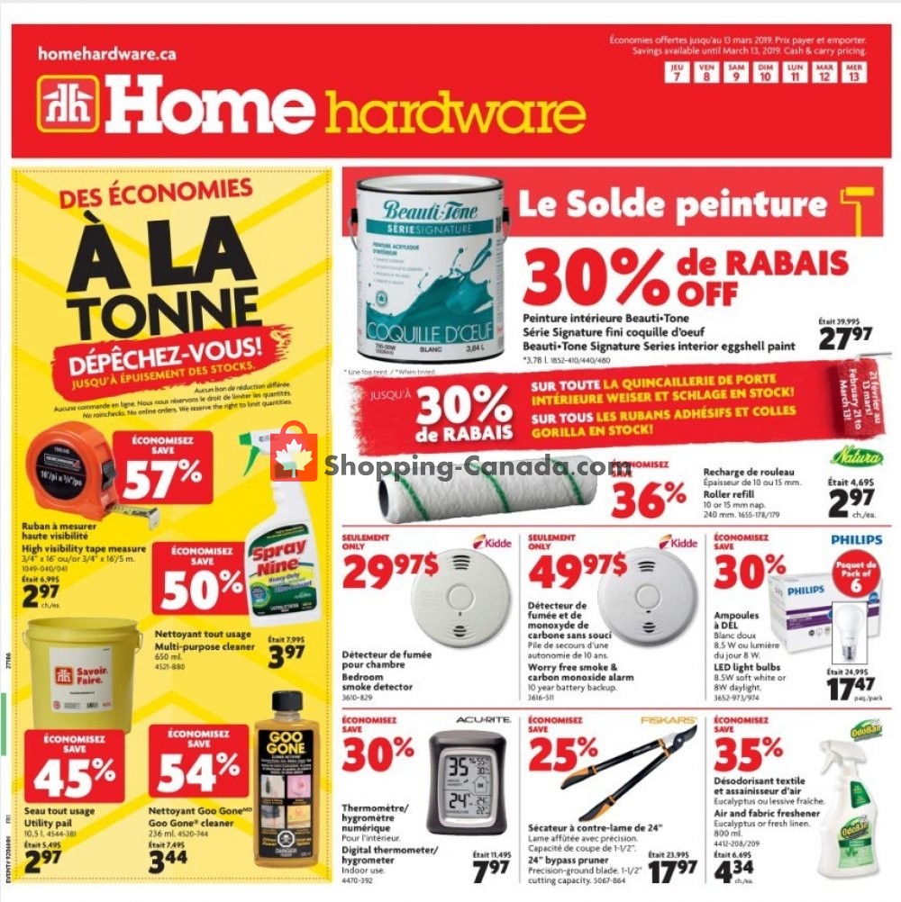 Home Hardware flyer from Thursday March 7, 2019 to Wednesday March 13, 2019 - page 1