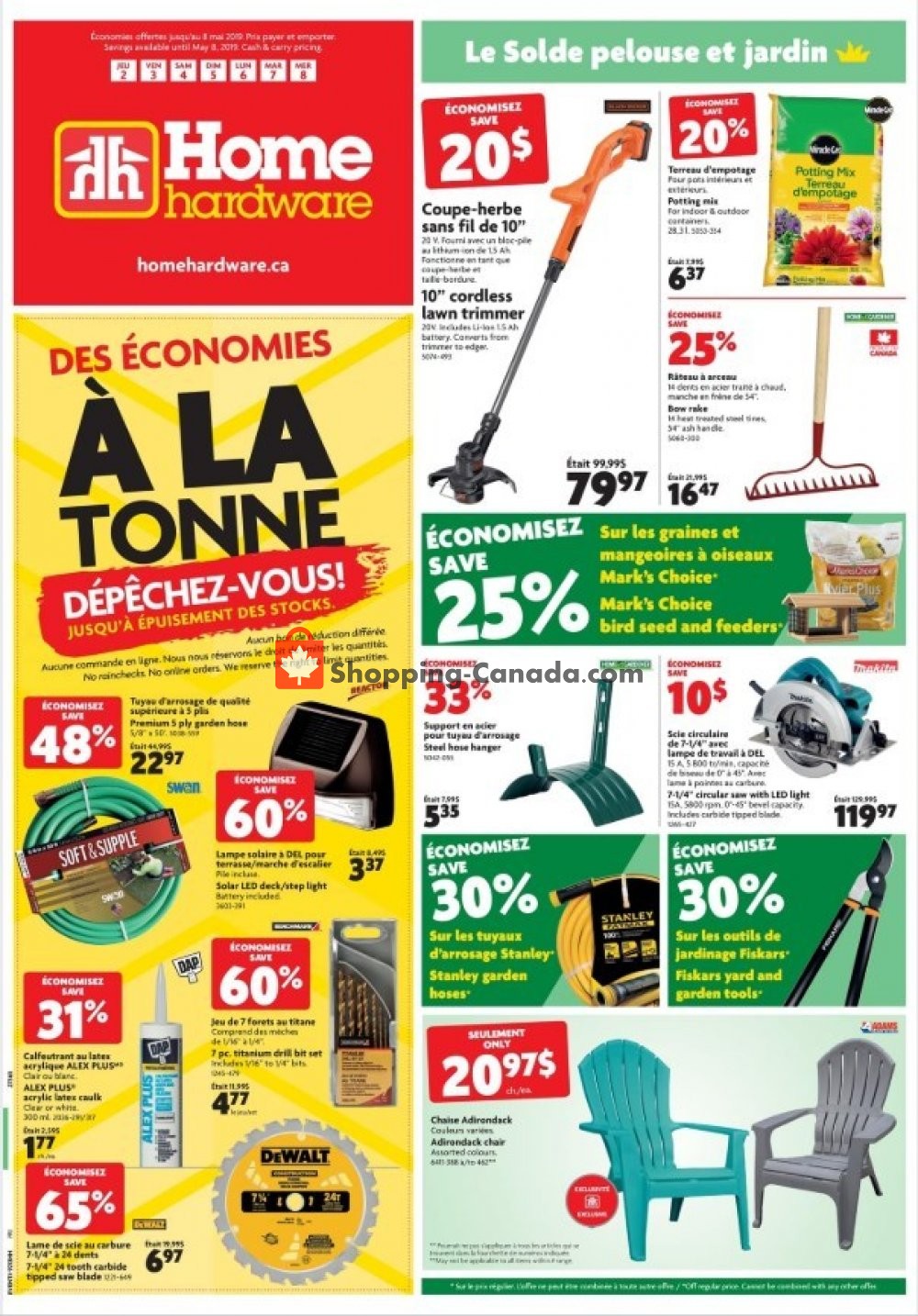 Home Hardware flyer from Thursday May 2, 2019 to Wednesday May 8, 2019 - page 1