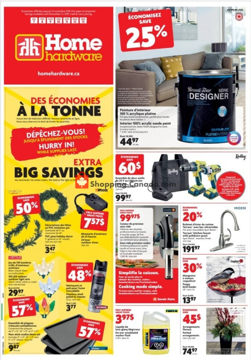 Home Hardware flyer from Thursday November 7, 2019 to Wednesday November 13, 2019 - page 1