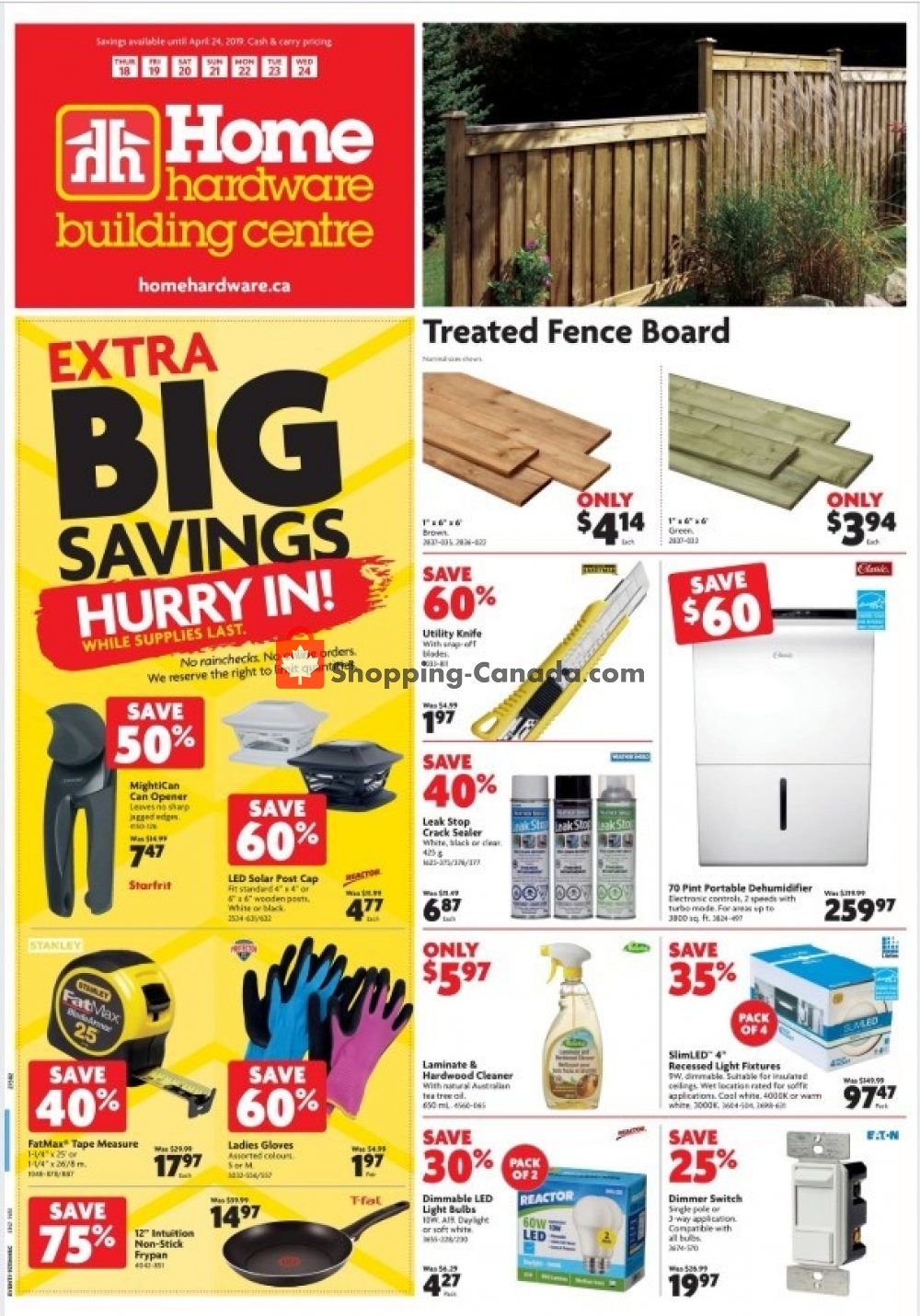 Home Hardware flyer from Thursday April 18, 2019 to Wednesday April 24, 2019 - page 1