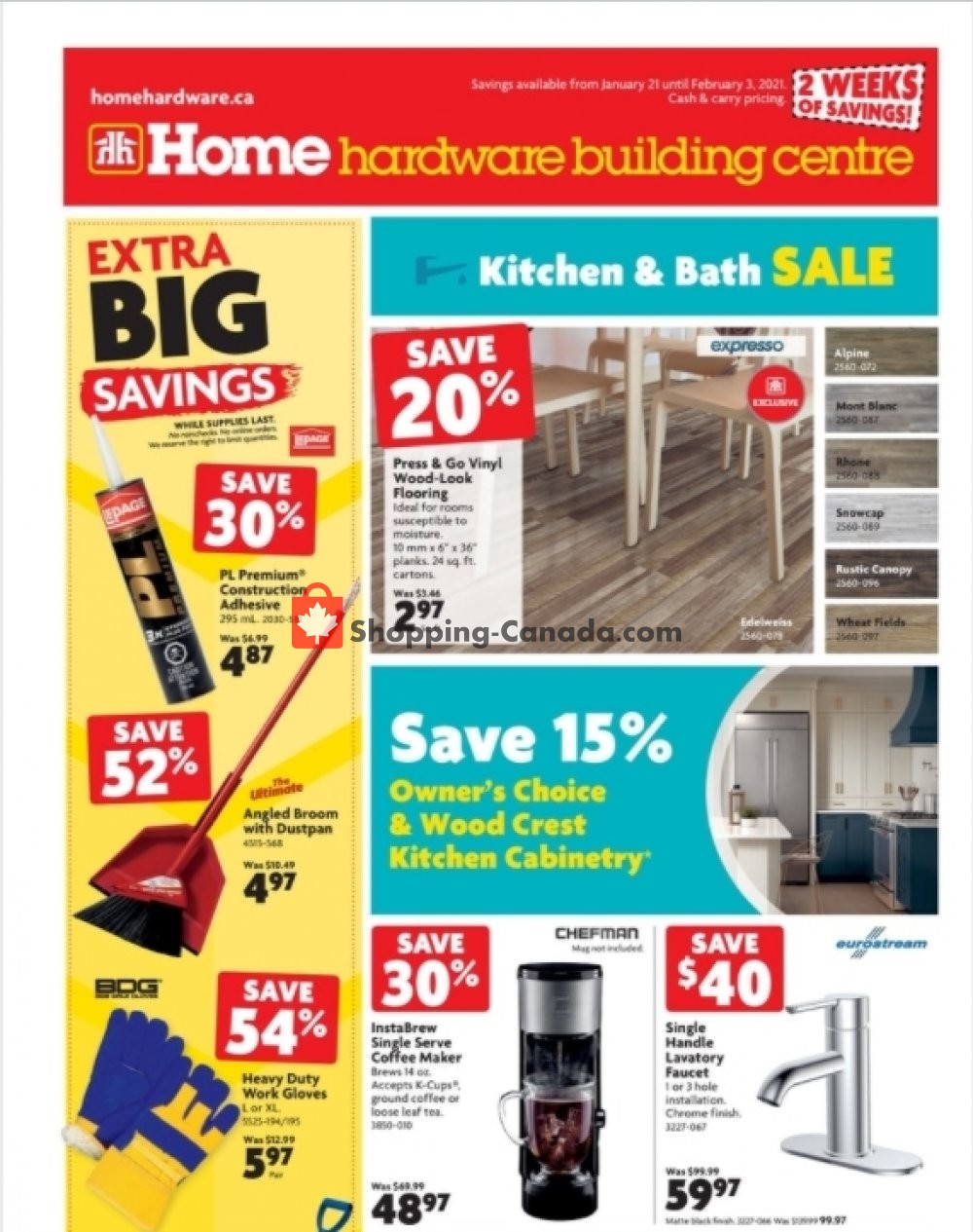 Home Hardware flyer from Thursday January 21, 2021 to Wednesday February 3, 2021 - page 1